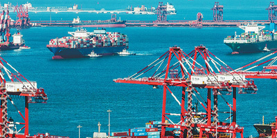 山东、、、辽宁口岸一季度货物吞吐量、、、集装箱量双增添