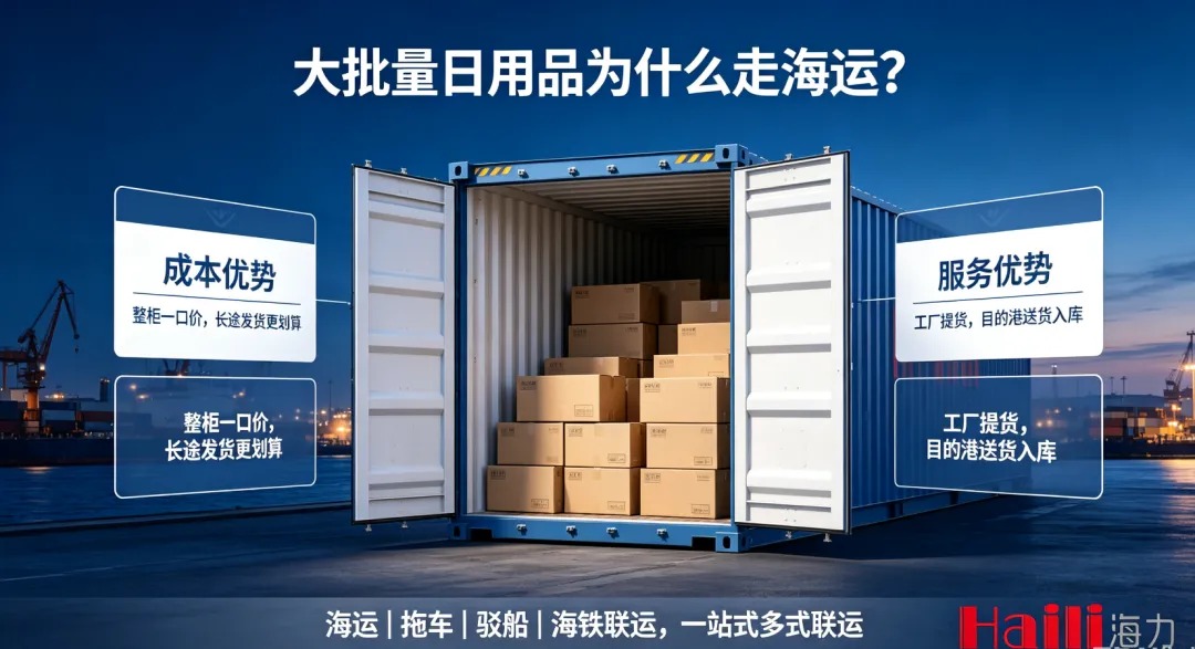 大批量日用品跨区域发货，为什么越来越多企业优先选择海运？？